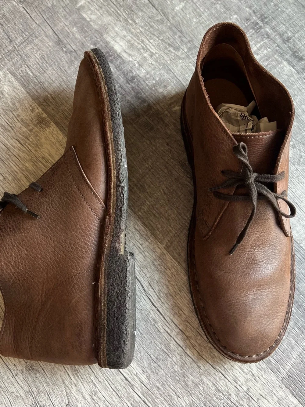 J. Crew Brown Leather Chukka Boots — Lace-Up Casual